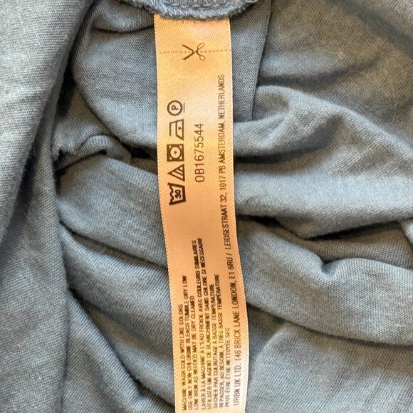 Free People Beach Maxi Dress Cameron Boho Oversized LS Blue MEDIUM #OB1675544 - Picture 5 of 16